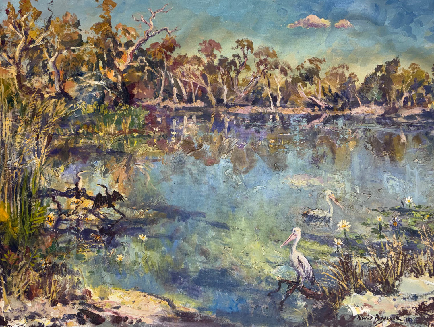 Cooling off Outback Waterhole - Australian & Oceanic Art Gallery